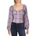 Free People Womens Cherry Bomb Madras Plaid Smocked Halter Top