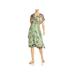 Johnny Was Womens Viridis Smocked Button Front Maxi Dress