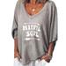 Summer Womens Loose Casual T-shirt Letter Printed Shirt Tunic Tops