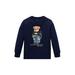 New Polo Ralph Lauren Toddler Boy's Polo Bear Graphic Cotton Long Sleeves T-Shirt, Navy (7)