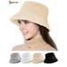 Spencer Outdoor Women's Winter Bucket Hat Foldable Vintage Faux Fur Wool Warm Cloche Hats Fisherman Visor Cap "Beige"