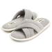 Women's Soft Criss Cross Slide W/Quilted Terry Stitch Open Toe Slipper W/ Memory Foam