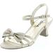 Soda Girls Girly-II Metallic Glitter Open Toe Bow Slingback Small Block Heel Sandals