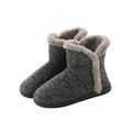 LUXUR Mens Booties Slippers Winter Warm Plush Indoor Thermal Shoes Anti-Slip Boots