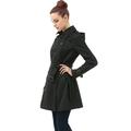 BGSD Women's Leah Waterproof Hooded Mid Length Trench Coat