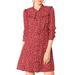 Allegra K Women's Tie Neck Ruffle Button Front Polka Dots Dress