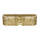 Women's Sparkly Glitter Sequin Wide Stretch Elastic Belt Accessory