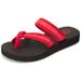 Floopi Criss Cross Toe Thong Summer Sandals for Women- Yoga Feel EVA Comfort Insole, Slide On Design-Roman, Gladiator Style Straps, 1 Inch Heel- Flip Flops