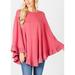 Womens Juniors Slip On Sweater - Poncho Cozy Sweater - Long Sleeve Rose Sweater 41340N