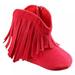 Baby Shoes Boots Newborn Infant Baby Boy Girl Soft Sole Boots Tassels Moccasins Crib Solid Shoes 0-18M