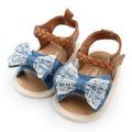 Fashion Girls Canvas Bow-knot Sandals Kids Beach Shoes Baby Walking First Walkers