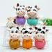 SPRING PARK Cute Cow Doll Plush Toy Keychains Cow Stuffed Plush Toy Mascot Pendant