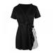 Women's Casual Slim Waist Short-Sleeve Round Neck Irregular Loose A-Line High Waist Tie Matching Pullover Dress Shirt Dress Office Daily