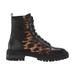 Vince Camuto Bestenda3 Leather Lace-Up Combat Boot BLACK Leopard (9, BLACK/NATURA)