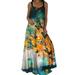 LAPA Women Summer Boho Tied Dye Gradient Sleeveless Long Maxi Dress