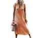 Women Short Sleeve Boho Casual Loose Kaftan Midi Dress Lady Long Dress PlSize