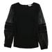 Calvin Klein Womens Lace-Sleeve Pullover Blouse