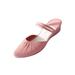 LUXUR Womens Lightweight Slippers Solid Color Wedge Heel Pointed Toe Anti-Slip Shoes