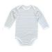 Baby Unisex Long Sleeve Lap Shoulder Babybody Size 0-3M Grey Stripe Organic Cotton