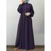 ZANZEA Muslim Dress Women Buttons Long Sleeve High Waist Solid Maxi Dress