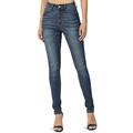 TheMogan Women's Dark Vintage Blue Wash Classic High Rise Stretch Denim Skinny Jeans