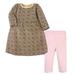 Hudson Baby Baby Girl Quilted Cotton Dress and Leggings