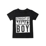 Owl's-Yard Mama's Boy T-Shirt Summer Short Sleeve Cotton Cool Clothes for Children Infant CQhh