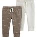 Carters Baby Boys 2-pk. Mama Dada Heathered Pull-On Pants 6 Months Brown/grey