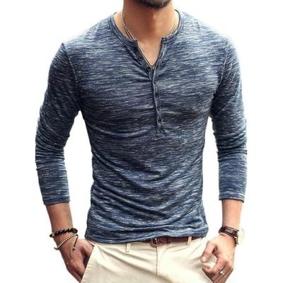 Beloved Mens Slim Fit Henley Shirt Long-Sleeves Solid Blouse T Shirt