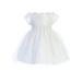 White Sequin Lace Floral Waist Trim Flower Girl Dress Baby Girls