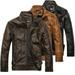 Men`sNew Fashion Motorcycle Leather Jackets Winter Fleece Leather Jacket Masculina M-3XL Color Black,Khaki,Coffee