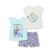 Disney Frozen 2 Girls 4-6X Elsa & Anna Graphic Tees And Short, 3-Piece Outfit Set