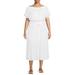 A Love Story Women's Plus Size Lulu Tiered Off-Shoulder Cotton Poplin Dress