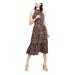 MICHAEL KORS Womens Coral Floral Sleeveless Halter Tea-Length Fit + Flare Dress Size XXL