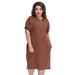 Plus Size Straight Dresses Women O-Neck With Zippers Big Size Summer Casual Loose Solid Dress Red Vestidos