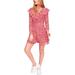 Free People Womens Ruffled Mini Wrap Dress