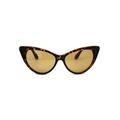 Womens Green Tempered Glass Lens Cat Eye Retro Sunglasses Tortoise Solid Brown