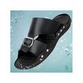 LUXUR Mens Slip On Sandals Walking Summer Beach Buckle Mules Flip Flops Shoes Size