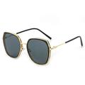 Cyxus Oversize UV400 Protection Anti Glare Polarized Sunglasses For Women Men Gold Metal Frame Green Lens