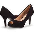 DREAM PAIRS Women's Classic Stiletto Heels Office Peep Toe Pumps High Heel Shoes CITY_OT BLACK/NUBUCK Size 9