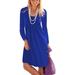 Women's Casual Long Sleeve Knee Length Pleated Dresses With Pockets