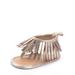 StylesILove Baby Toddler Girl Soft Sole Fringe Sandal Crib Shoes (1/0-6 Months, Gold)