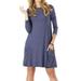 Womens Casual Loose Pockets Dress Ladies Holiday Long Sleeve Shirt Mini Dresses