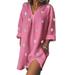 Plus Size S-XXXXXL Women Boho Polka Dot Baggy Oversized V Neck Kaftan Loose Casual Midi Linen Dress S-5XL Beach Sundress With Pocket