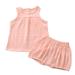 Children's Suit Summer Cotton And Linen Breathable Boys And Girls Multi-Color Vest Big Pp Baby Shorts Two-Piece Set