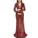 Women See Through Lace Pregnant Maternity Photography Gown Full Length Photo Shoot Gown