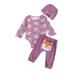 Ma&Baby Newborn Baby Girls Lovely Clothes Sets 3pcs Cartoon Animal Print Long Sleeve Romper Pants Hats