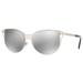 Versace Cat-Eye Sunglasses VE2211 1000/6G 56mm Silver / Light Grey Mirror Silver 80