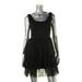 SJP by Sarah Jessica Parker Womens Mesh Inset Tiered Cocktail Dress