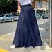 ZANZEA Women Summer Casual Elastic Waist Swing Hem Maxi Skirt
